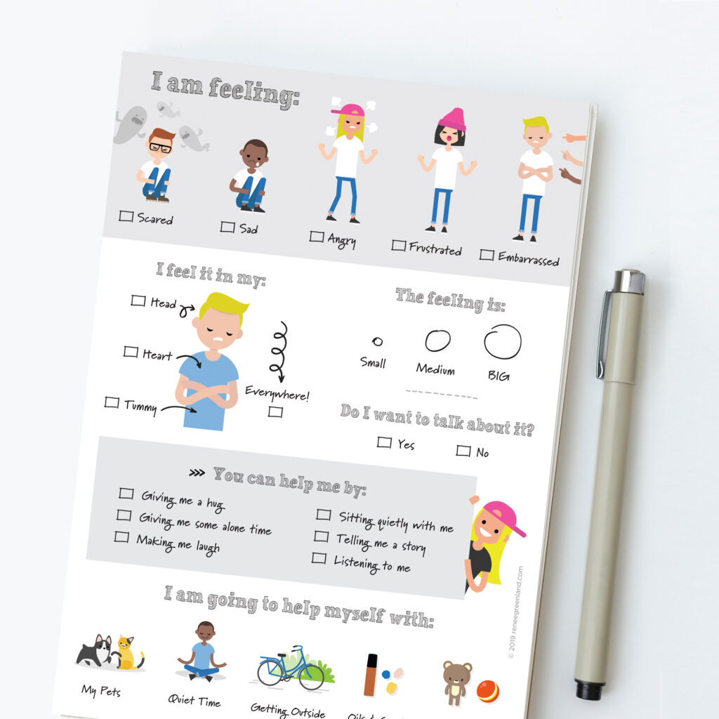 kids feelings worksheet digital download